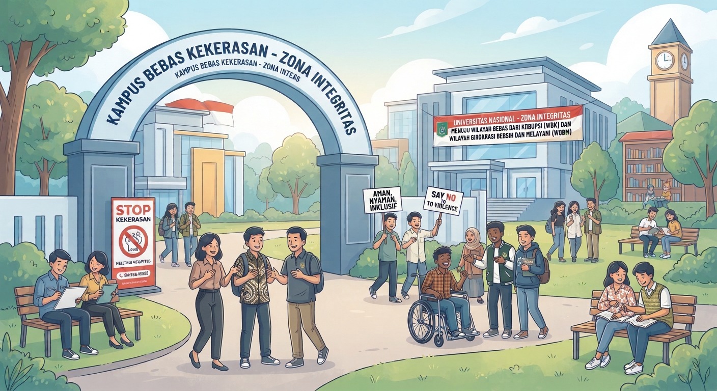 You are currently viewing Era Digital Picu Modus Baru, Mahasiswa Dorong Penguatan Kawasan Kampus Bebas Kekerasan di Universitas Nasional